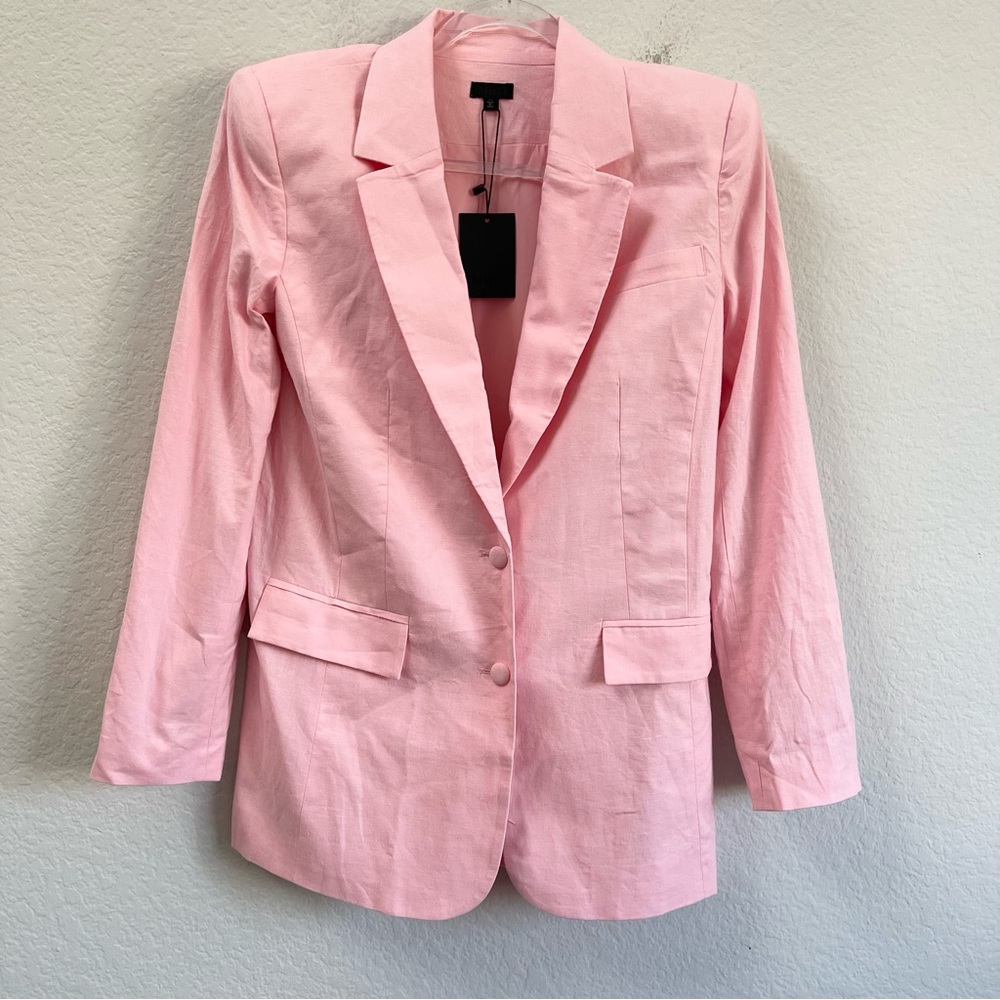 NBD Odilia Blazer Light Pink Linen Blend Size XS - Picture 2 of 5